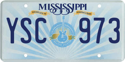 MS license plate YSC973