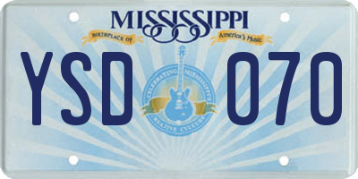 MS license plate YSD070