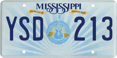 MS license plate YSD213