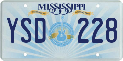MS license plate YSD228