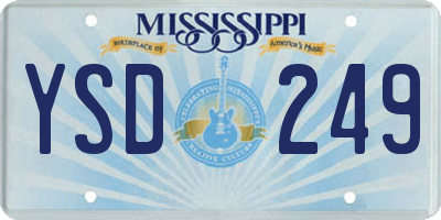 MS license plate YSD249