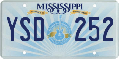 MS license plate YSD252