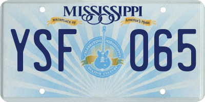 MS license plate YSF065