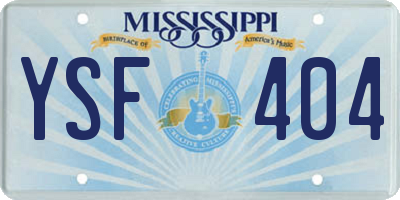 MS license plate YSF404