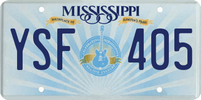 MS license plate YSF405