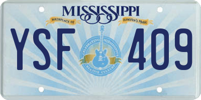 MS license plate YSF409