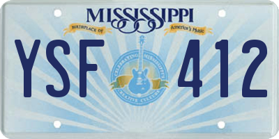 MS license plate YSF412