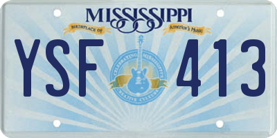 MS license plate YSF413