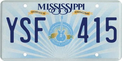 MS license plate YSF415