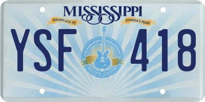 MS license plate YSF418