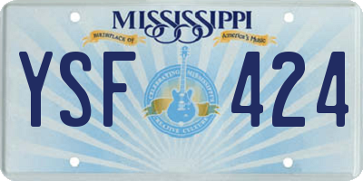 MS license plate YSF424