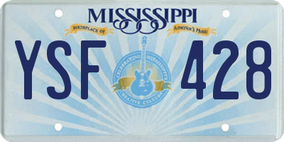 MS license plate YSF428
