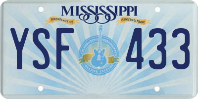 MS license plate YSF433