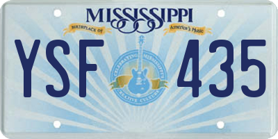 MS license plate YSF435