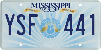 MS license plate YSF441