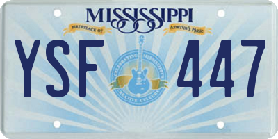 MS license plate YSF447