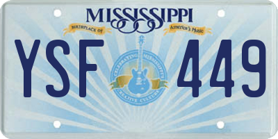 MS license plate YSF449