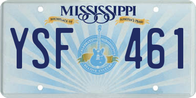 MS license plate YSF461