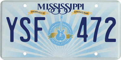 MS license plate YSF472