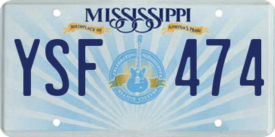 MS license plate YSF474