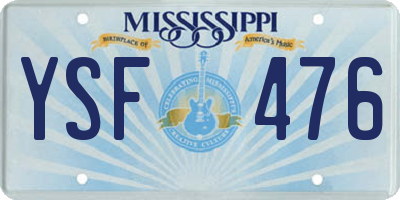 MS license plate YSF476