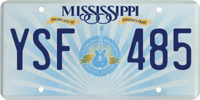 MS license plate YSF485