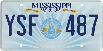 MS license plate YSF487