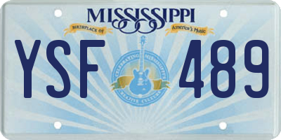 MS license plate YSF489