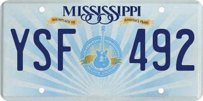 MS license plate YSF492