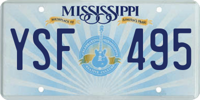 MS license plate YSF495
