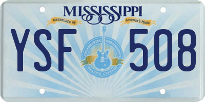 MS license plate YSF508