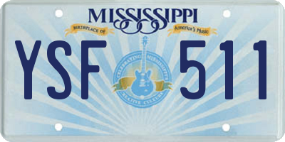 MS license plate YSF511