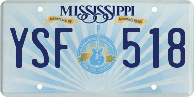 MS license plate YSF518