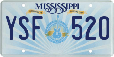 MS license plate YSF520