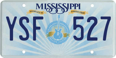 MS license plate YSF527