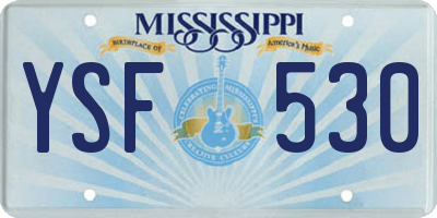 MS license plate YSF530