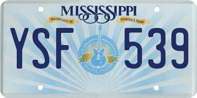 MS license plate YSF539