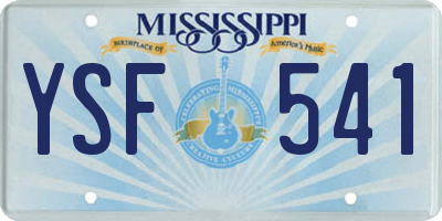 MS license plate YSF541