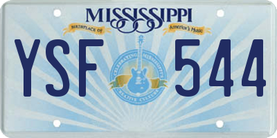 MS license plate YSF544