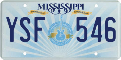 MS license plate YSF546