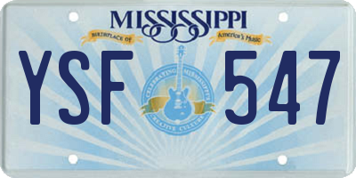 MS license plate YSF547