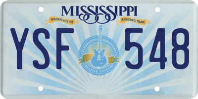 MS license plate YSF548