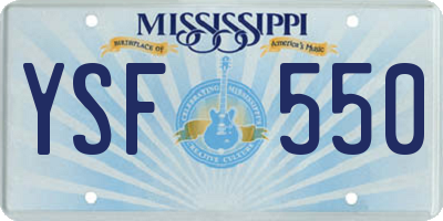 MS license plate YSF550