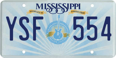 MS license plate YSF554