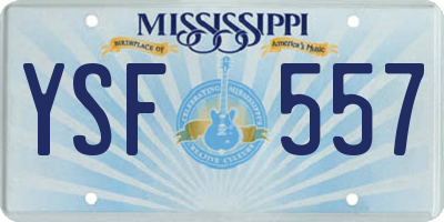 MS license plate YSF557