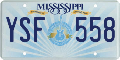 MS license plate YSF558