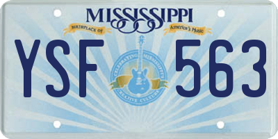 MS license plate YSF563
