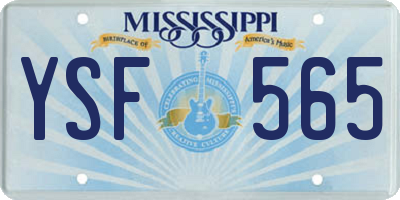 MS license plate YSF565