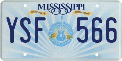 MS license plate YSF566