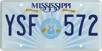 MS license plate YSF572